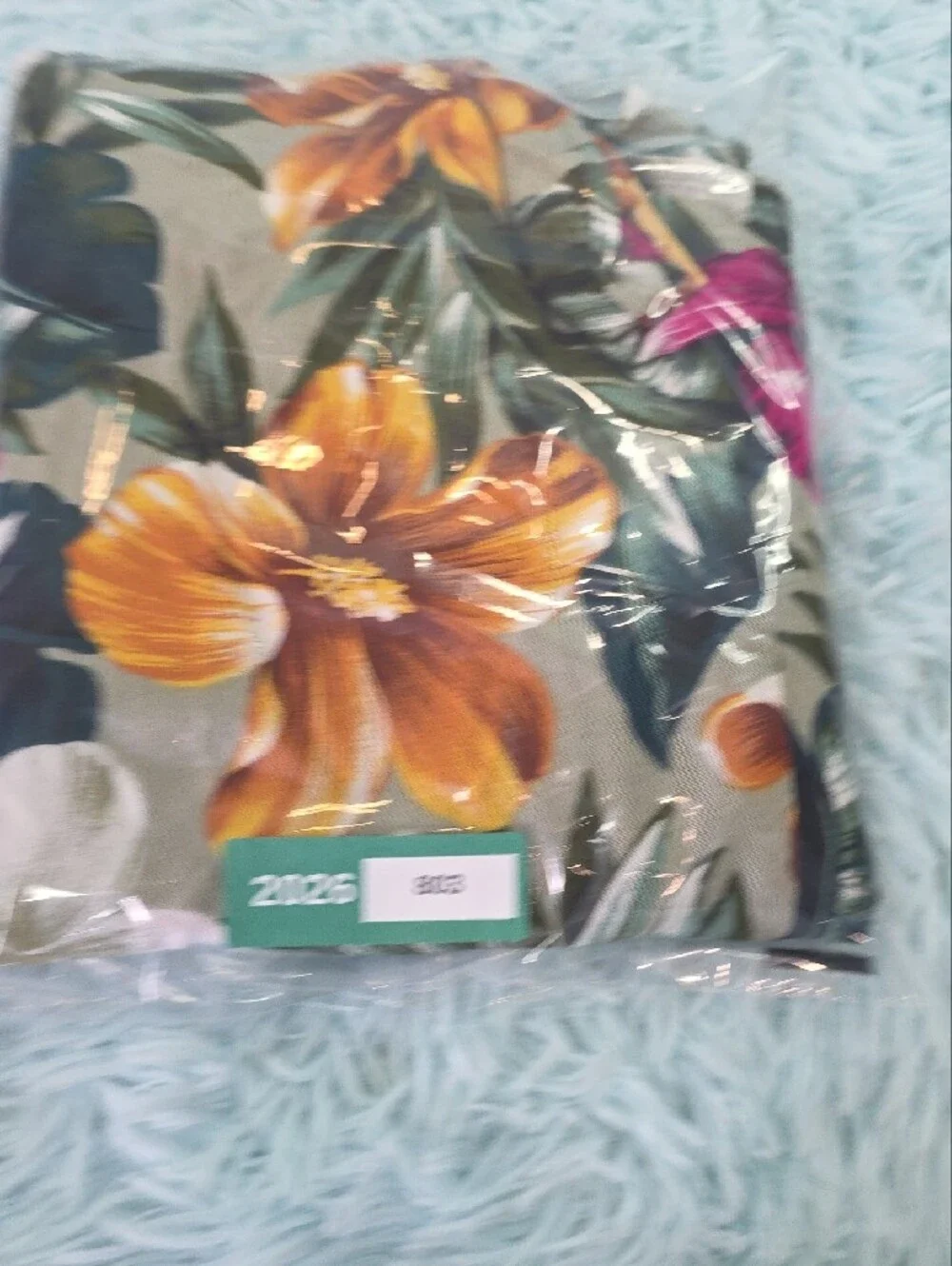 My‎ Michelle Tropical Floral Maxi Dress in Green w/Pink & Yellow Accents No tags
